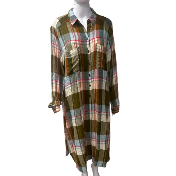 Anthropologie Pilcro Duster Top Side-Slit Shacket Women’s Medium - Picture 1 of 9